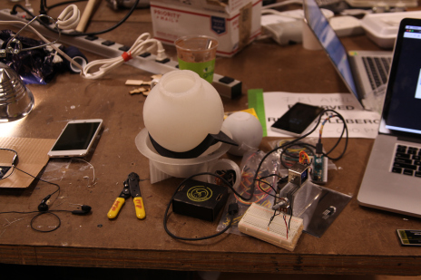 desk full of computer and tools