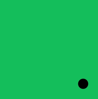 screenshot of example. black ball present in green canvas
